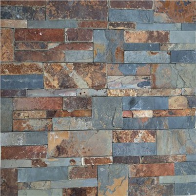 Naslagane kamene ploče S oblik zarđali i sivi škriljevci JRFS-020