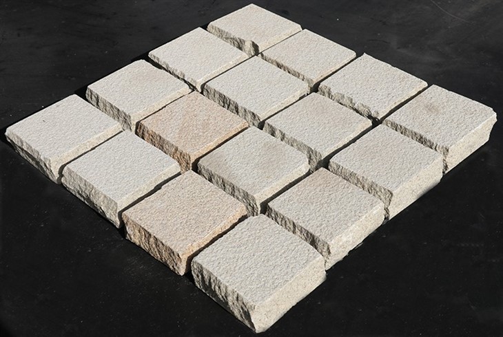 Beige Color Granite Cobble Paving Stone JRCP-O24
