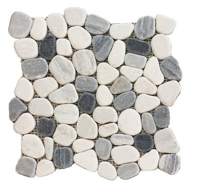 Mozaici od šljunka bijelo sivi i crni kvarcit JRSM-050